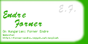 endre forner business card